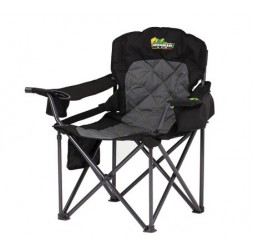 KING QUAD FOLD CAMP CHAIR WITH LUMBAR SUPPORT 250kg Weight Capacity
